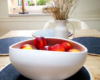 Keramische kom in 3 kleuren, schaal, fruitschaal, decoratieve schaal, servies in 2 maten
