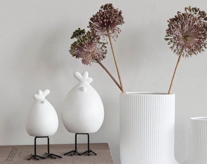 Featured listing image: Easter chicken hen Doris, ceramic chicken, Easter decoration, spring decoration, chicken "black and white" ER09143630