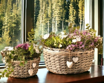 Set of 2 Plant Baskets "Little Hearts 101321