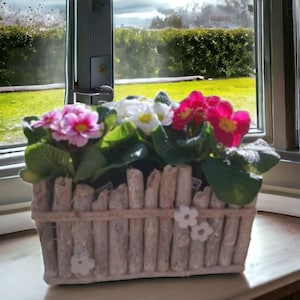 Blumenkasten, Gartendeko, Blumenkorb, Pflanzschale, Pflanzkasten "white"  FF520501