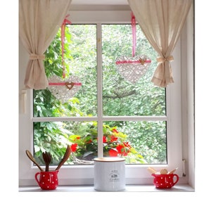 Heart decoration, window decoration, door hanger, wreath, window hanger set of 2 Little hearts FF1-224601 image 1