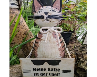 4 versch. Zaunhocker Katze, Gartendeko, Gartenfigur, Gartentrends, Kantenhocker KL0857480