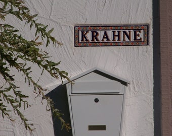 Plaque d'adresse Numéro en céramique Plaque de nom Lettre en céramique Lettre FLORES Noms de fleurs en céramique Tuile A - Z