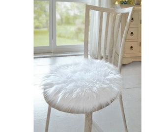 Round decorative fur "white"