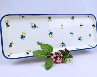 Servierplatte Platte Schale Tablett in Millefleur blau Robu 4024 R
