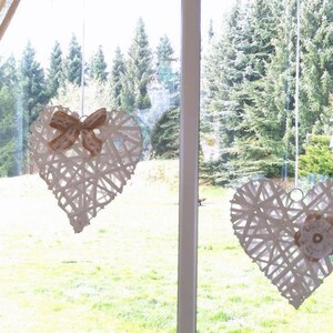 Heart decoration, window decoration, door hanger, wreath, window hanger set of 2 Little hearts FF1-224601 image 4