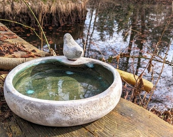 Große Vogeltränke Sand weiß, Vogeldeko, Gartendeko, Vogelhaus, Vogelbrunnen "sandbeige"