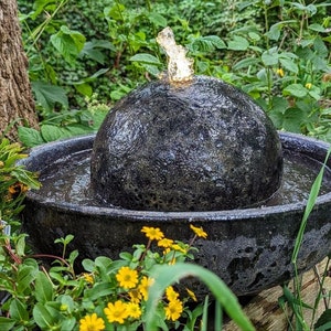 Wasserbrunnen XXL für innen und außen sand schwarz aus Steinzeug mit LED Beleuchtung sand schwarz, Brunnen Größe 5429 cm Bild 1