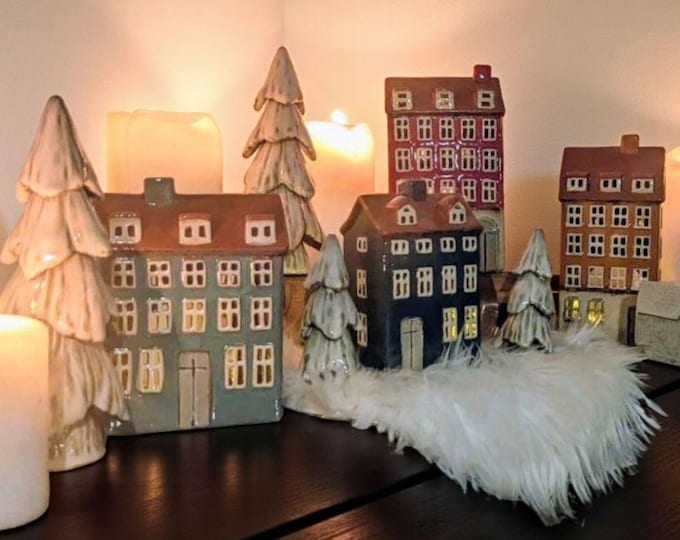 Featured listing image: Light house ceramic storage houses lantern 419-420-421-423 tealight house