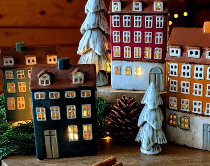 Featured listing image: Candle houses ceramic storage houses lantern 419-420-421-423