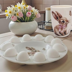 Eierteller Häschen, XXL Kaffeetasse Häschen, Osterdeko, Oster Tischdeko