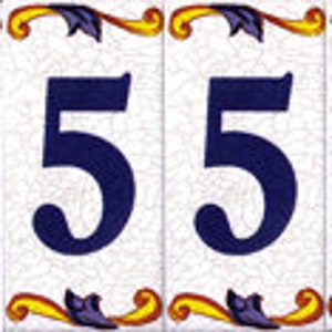 Adressschild, Keramiknummer, Namensschild, Keramikbuchstabe, Hausnummer CATALAN groß Fliese Zahl spanische Hausnummer 0 9 Bild 1