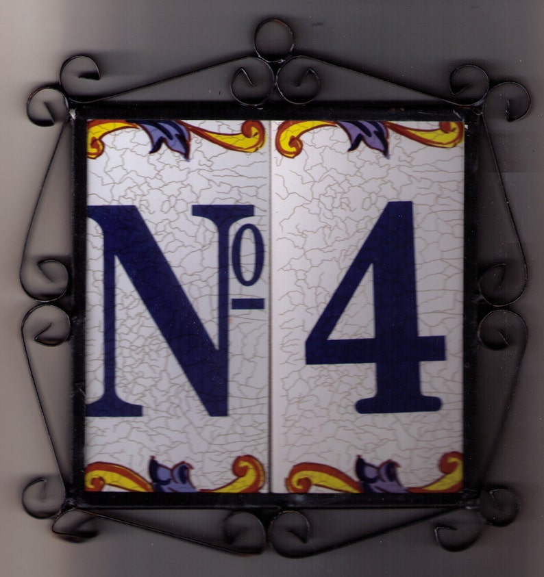 Adressschild, Keramiknummer, Namensschild, Keramikbuchstabe, Hausnummer CATALAN groß Fliese Zahl spanische Hausnummer 0 9 Bild 6