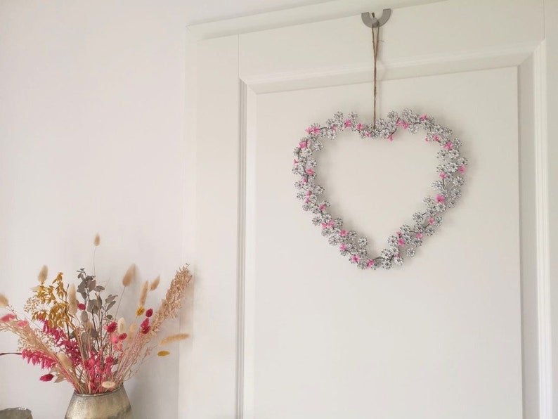 Flower heart XL metal, heart decoration, window decoration, door hanger, wreath, window hanger Heart ER02360650 image 8