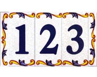 Targa con indirizzo, numero in ceramica, targa, lettera in ceramica, numero civico CATALAN mini piastrella numero civico spagnolo 0 - 9