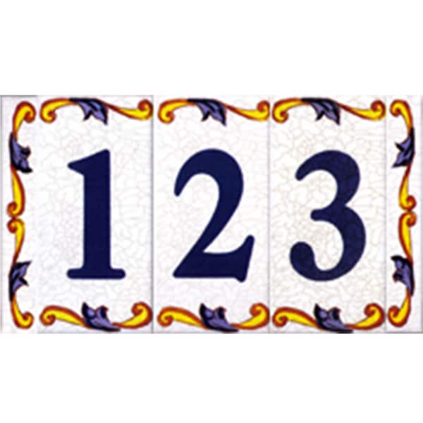 House number CATALAN mini tile number Spanish house number 0 - 9