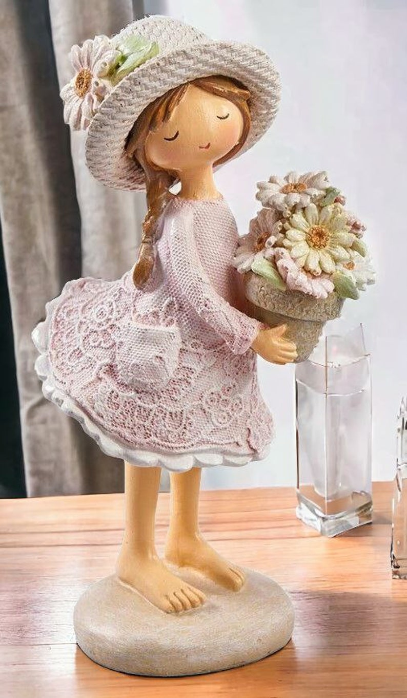 Blumenmädchen, Tischdeko, Frühlingsdeko, Mädchenfigur, rosa creme grün 8000/9000 Bild 3