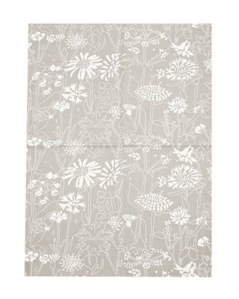 Tea towel cotton beige flowers, cotton, kitchen textiles Sweden image 4