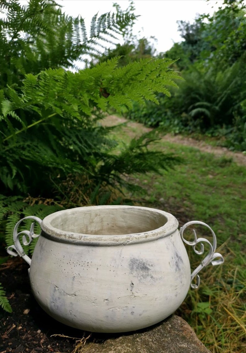 Plant pot, ceramic pot, garden decoration, terracotta planter, planter antique wide without foot 02402430ER image 5