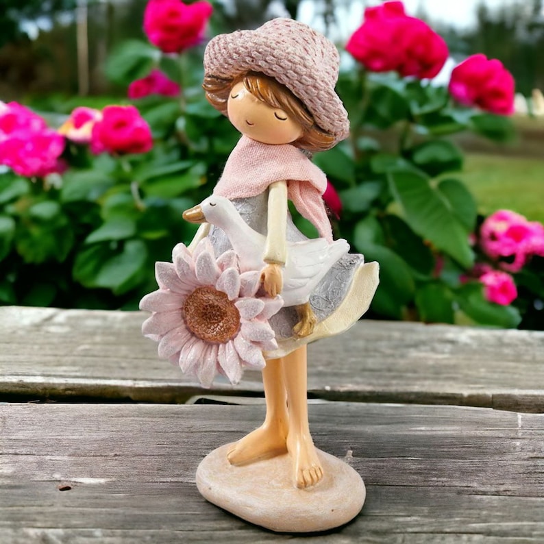 Blumenmädchen Blumenjunge, Tischdeko, Frühlingsdeko, Mädchenfigur, rosa creme blau 6000/7000 Bild 5