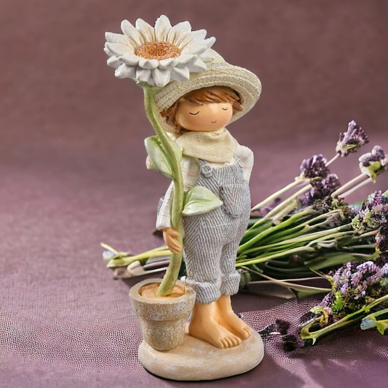 Flower girl flower boy, table decoration, spring decoration, girl figure, pink cream blue 6000/7000 7000 beige Grund