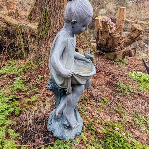 Vogelbrunnen, Figur Mädchen Spezialkeramik 82 cm, Gartenfigur Brunnen Mädchen stehend Bild 5