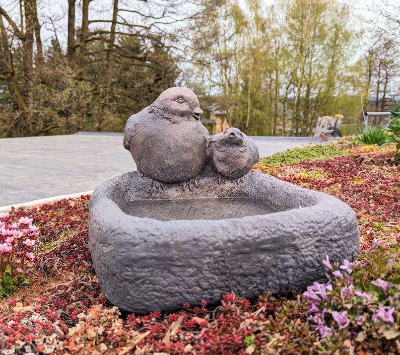 Vogelbrunnen Natur, Vogeltränke, Spezialkeramik , Gartendeko Bild 1