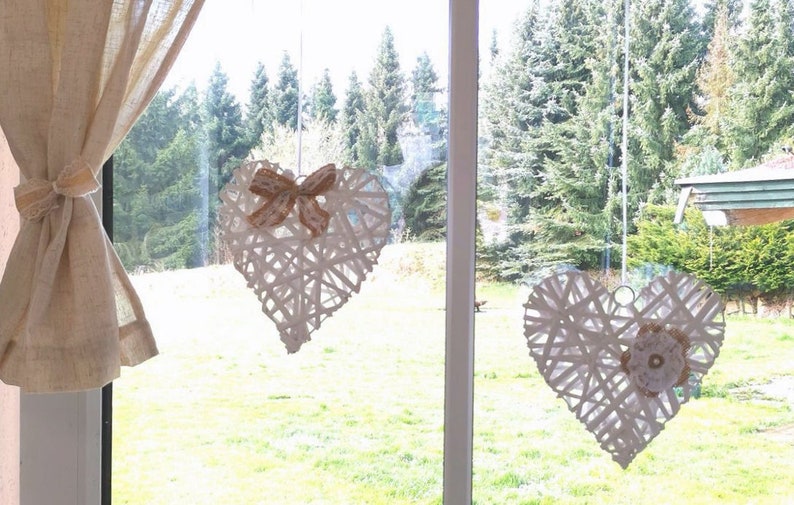 Heart decoration, window decoration, door hanger, wreath, window hanger set of 2 Little hearts FF1-224601 image 4