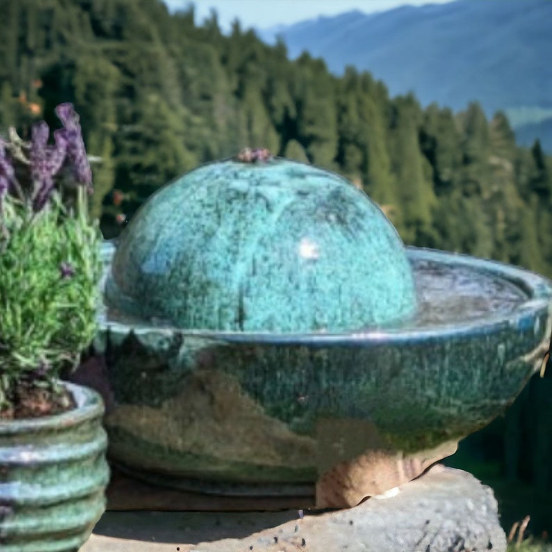 Wasserbrunnen XXL jade für innen und außen mit LED Beleuchtung jadegrün, Brunnen, Brunnen für Garten und Terrasse Größe 5429 cm Bild 1