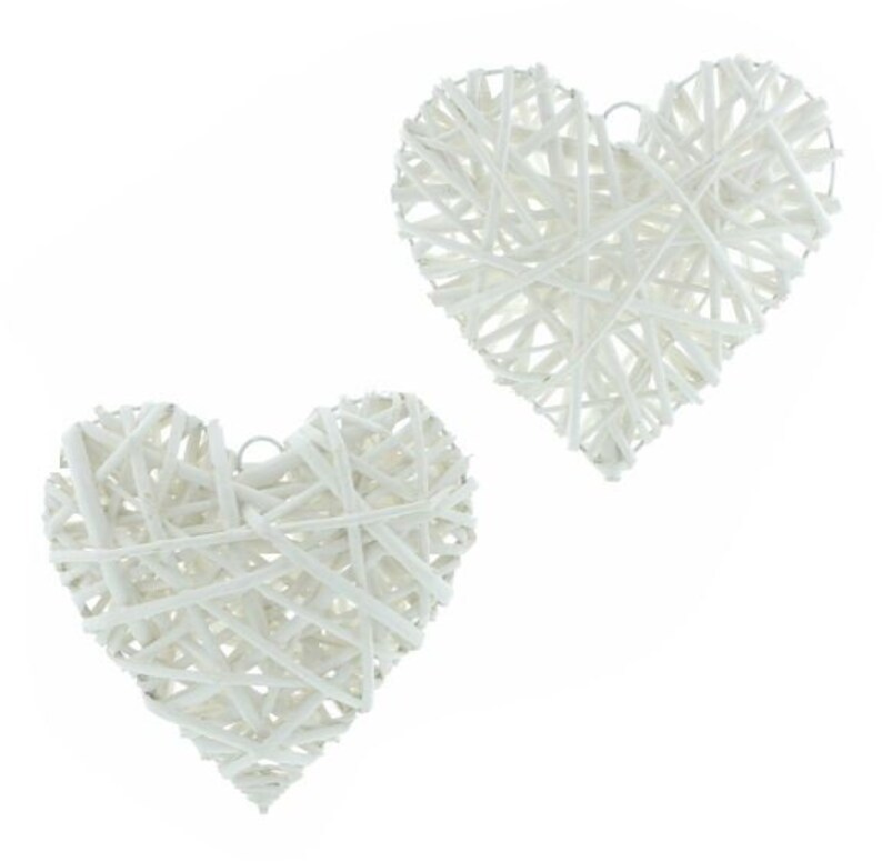 Heart decoration, window decoration, door hanger, wreath, window hanger set of 2 Little hearts FF1-224601 2-er Set blanco Herz