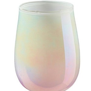 Set of 2 lantern decorative vase pink iridescent glass, candle holder glass, candlestick image 5