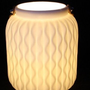 LED lantern white porcelain, candle holder, lantern, LED light spring image 5