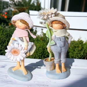 Flower girl flower boy, table decoration, spring decoration, girl figure, pink cream blue 6000/7000 image 1