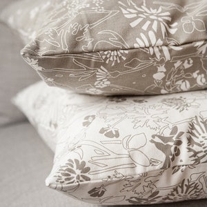Cushion cover cotton beige floral pattern, cotton, kitchen textiles Sweden image 4