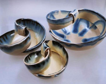 Keramikschüssel Schale Korb mit Schleife Keramik Aufbewahrung Arroyo Meer 1062-p/M