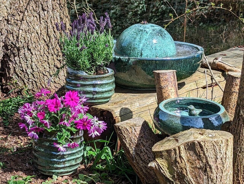 Wasserbrunnen XXL jade für innen und außen mit LED Beleuchtung jadegrün, Brunnen, Brunnen für Garten und Terrasse Größe 5429 cm Bild 2