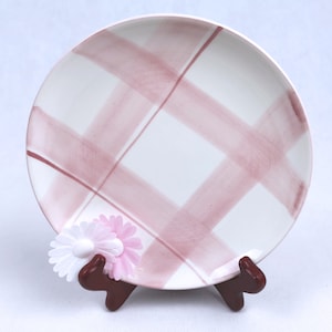 Cake plate pink Dessert plate Plate Breakfast plate Ceramic plate Abano pink 4039 R quadri