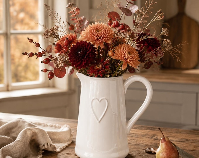 Featured listing image: Ceramic Heart-Shaped Pitcher, Vase, Jug, Jug, Ceramic