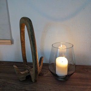 Vintage Windlicht Vase Glas/Holz 3 Größen, Antik, Recycling, Frühlingsdeko, Kerzenhalter Bild 9