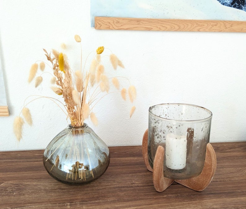 Glass vase made from old glass, vase, flower vase, glass floor vase, vases image 3