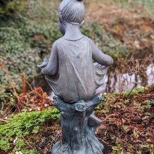 Bird fountain, figure girl special ceramic 82 cm, garden figure fountain girl standing image 6