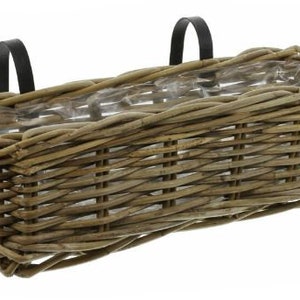 Balcony box, plant box, rattan, flower box, plant pot Kasten mittel