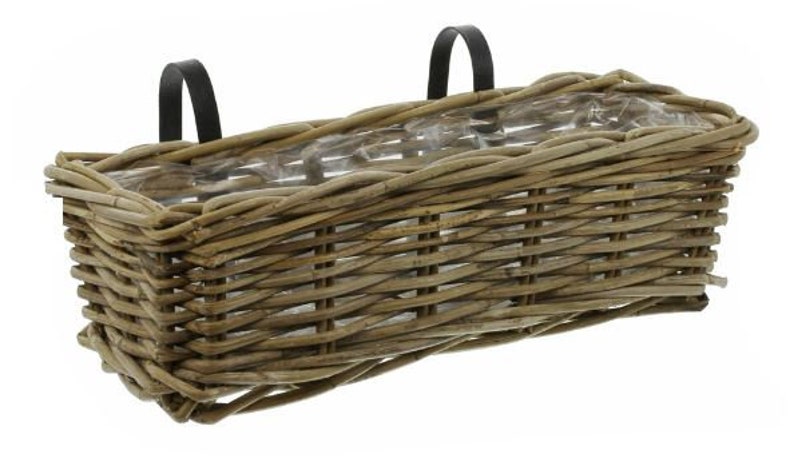 Balcony box, plant box, rattan, flower box, plant pot Kasten mittel