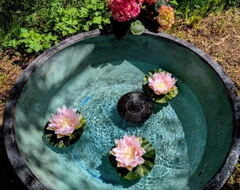 Vasques à eau XXL en grès cérame *83*68*51 - 3 tailles, bassin noir sable, vasque pour fontaine