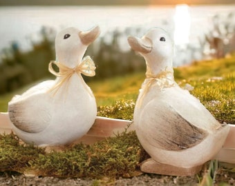 Enten Pärchen Rosa & Rosalie, Osterdeko, Tischdeko Ostern