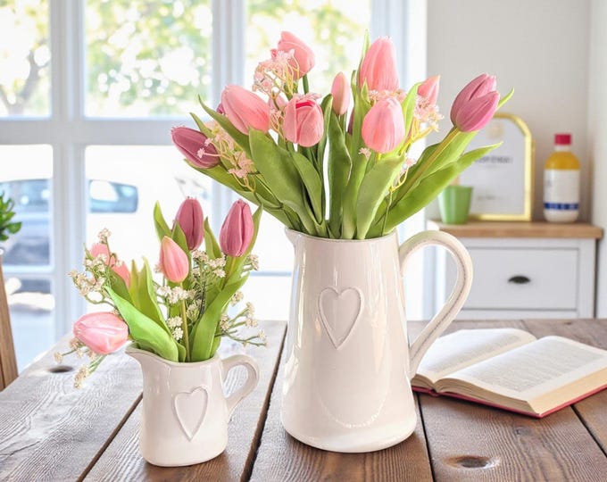 Featured listing image: Ceramic jug heart, vase, jug, jug, ceramic