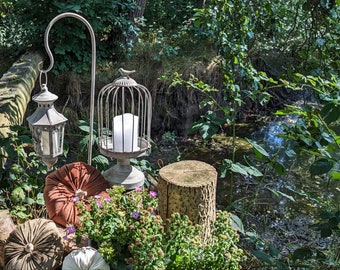 Garden lantern, lantern, garden decoration, vintage, garden stake metal "antique" ER02319780