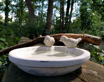 Bird bath cement, bird decoration, garden decoration, bird house, bird fountain Bird cream/white 02066500ER