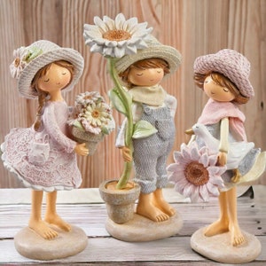 Blumenmädchen, Tischdeko, Frühlingsdeko, Mädchenfigur, rosa creme grün 8000/9000 Bild 1