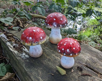 Fliegenpilz in 3 Größen Terrakotta, Pilzdeko, Dekotrends, Basteln,  Dekopilz